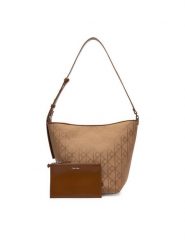 Calvin Klein Torebka Emblem Aop Jacquard Camera Bag LV04F3535G Brązowy. Brązowe torebki klasyczne Calvin Klein, bez wzorów, z materiału, bez dodatków. Za 529.99 zł.