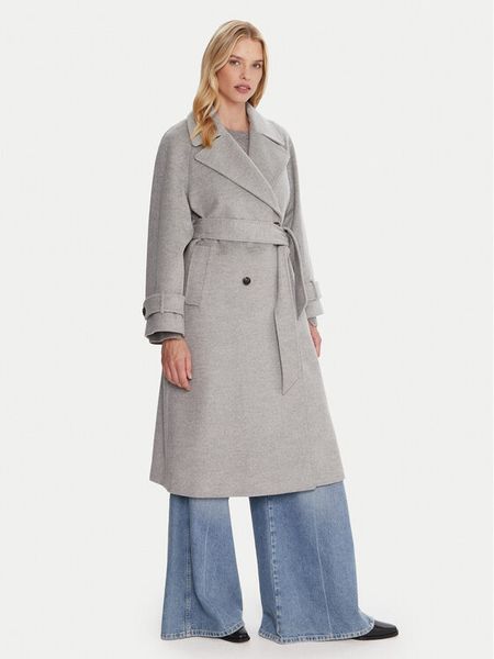 Marella Płaszcz wełniany Tenna 2523016071 Szary Regular Fit. Szare płaszcze Marella, na zimę, bez wzorów, z wełny, bez kaptura. Za 2,449.00 zł.