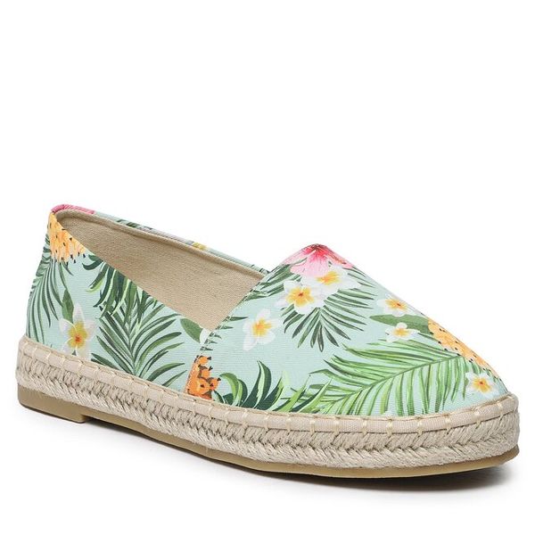 Espadryle DeeZee. Zielone espadryle DeeZee, bez wzorów, bez obcasa, bez zapięcia. Za 89.99 zł.