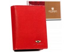 Portfel skórzany Peterson [DH] PTN 2549-BO czerwony. Czerwone portfele Peterson, bez wzorów, ze skóry. Za 84.49 zł.