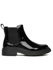 Clarks Sztyblety Orinoco3 Lane 26184623 Czarny. Czarne botki Clarks, bez wzorów, z lakierowanej skóry, bez obcasa, na płaskiej podeszwie, bez zapięcia. Za 479.99 zł.