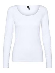 Vero Moda Koszulka w kolorze białym rozmiar: L. Białe bluzki Vero Moda, l, bez wzorów, z bawełny, bez kołnierzyka, bez ramiączek. Za 57.20 zł.