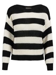 Herrlicher Sweter "Louise" w kolorze kremowo-czarnym rozmiar: L. Brązowe swetry Herrlicher, l, bez wzorów, bez ramiączek. Za 108.45 zł.