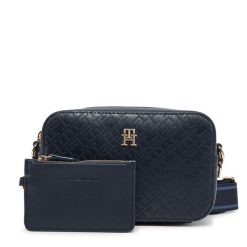 Torebka Tommy Hilfiger. Niebieskie listonoszki TOMMY HILFIGER, bez wzorów, bez dodatków. Za 329.99 zł.