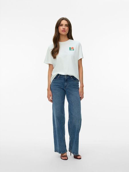 Vero Moda Koszulka w kolorze białym rozmiar: XS. Białe bluzki Vero Moda, xs, bez wzorów, z bawełny, bez kołnierzyka, bez ramiączek. Za 62.61 zł.