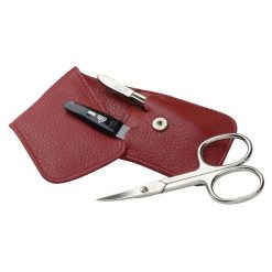 ERBE Manicure Pocket Case Range "Siena", red, 3 pcs. Kuferki do makijażu 1 ct 1 szt. Zestawy ERBE. Za 129.29 zł.