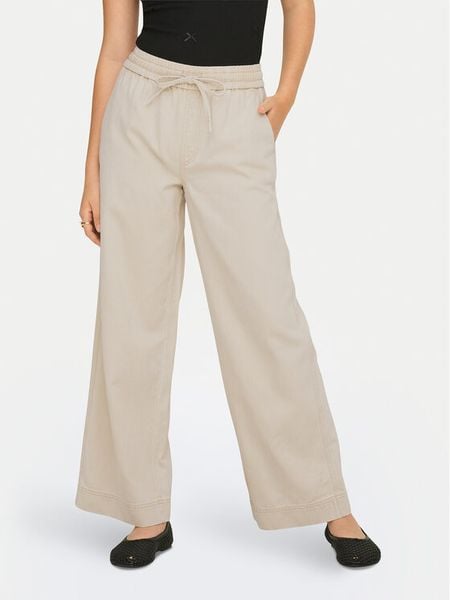 ONLY Spodnie materiałowe Maisa 15367380 Beżowy Wide Leg. Brązowe spodnie materiałowe Only, s, bez wzorów, z bawełny. Za 107.99 zł.