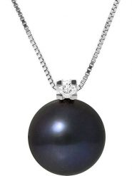Mitzuko Srebrny naszyjnik z perłą - dł. 42 cm rozmiar: onesize. Szare naszyjniki Mitzuko, z cyrkonią, srebrne. Za 347.99 zł.