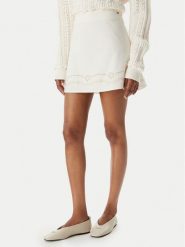 Tommy Jeans Spódnica mini DW0DW22297 Biały Regular Fit. Białe spódnice Tommy Jeans, s, bez wzorów, z bawełny, mini. Za 409.99 zł.