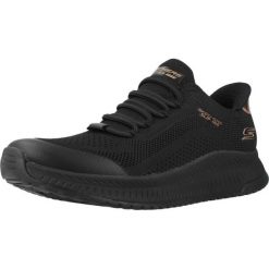 Buty SKECHERS SLIP-INS BOBS SQUAD 4 DIRE STEP Czarny. Czarne trekkingi Skechers, z tkaniny, trekkingowe. Za 364.99 zł.