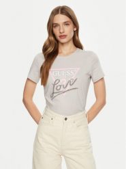 Guess T-Shirt W5RI10 I3Z14 Szary Regular Fit. Szare t-shirty Guess, s, z aplikacjami, z bawełny, bez kołnierzyka, bez ramiączek. Za 119.99 zł.