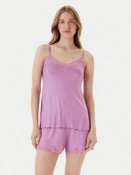 United Colors Of Benetton Koszulka piżamowa 3Z123H00J Różowy Regular Fit. Czerwone koszule nocne United Colors of Benetton, m, bez wzorów, z wiskozy, bez ramiączek. Za 89.99 zł.