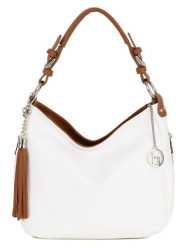 Lia Biassoni Skórzana torebka "Garga" w kolorze białym - 36 x 26 x 10 cm rozmiar: onesize. Białe torby na ramię Lia Biassoni, bez wzorów, z materiału, na ramię, bez dodatków. Za 282.99 zł.