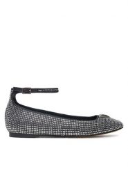 Guess Baleriny FLPLVS SAT02 Czarny. Czarne baleriny Guess, z aplikacjami, z materiału, bez obcasa. Za 359.99 zł.
