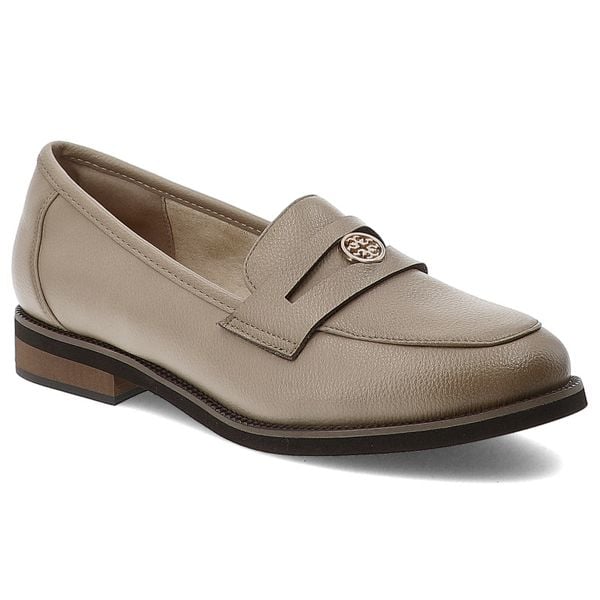 Beżowe Mokasyny Cambell Klasyczne Obuwie Damskie. Brązowe mokasyny Cambell, bez wzorów, ze skóry, bez obcasa. Za 169.99 zł.