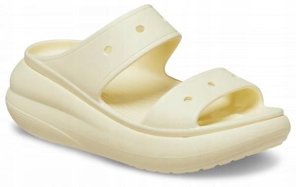 Klapki Dla Dorosłych Crocs Classic Crush. Brązowe klapki Crocs, bez wzorów, z materiału, bez obcasa. Za 167.99 zł.