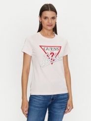 Guess T-Shirt Icon W4YI32 I3Z14 Różowy Regular Fit. Czerwone t-shirty Guess, l, z aplikacjami, z bawełny, bez kołnierzyka, bez ramiączek. Za 109.99 zł.