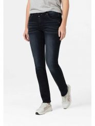 Timezone Dżinsy "Tahila" - Slim fit - w kolorze granatowym rozmiar: W29/L32. Niebieskie jeansy Timezone, l, z aplikacjami. Za 127.65 zł.