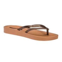 Japonki damskie Ipanema Bossa Soft V. Brązowe klapki Ipanema, bez wzorów, bez obcasa. Za 66.99 zł.
