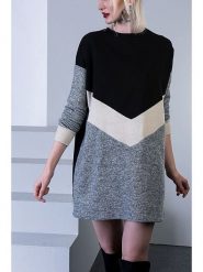 Milan Kiss Sukienka w kolorze czarno-szarym rozmiar: L. Czarne sukienki Milan Kiss, na co dzień, l, bez wzorów, bez kołnierzyka, bez ramiączek, mini, proste. Za 165.99 zł.