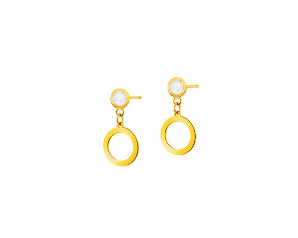 Złote kolczyki z cyrkoniami. Żółte kolczyki Apart, z cyrkonią, złote. W wyprzedaży za 321.30 zł.