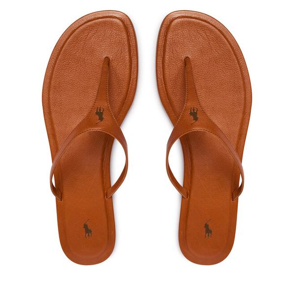 Japonki Polo Ralph Lauren. Brązowe klapki Polo Ralph Lauren, bez wzorów, bez obcasa. Za 1,239.00 zł.