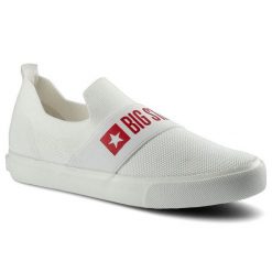Białe Tenisówki Damskie Big Star Lekkie Półbuty. Białe trampki Big Star, bez wzorów, z bawełny, bez zapięcia. Za 129.00 zł.