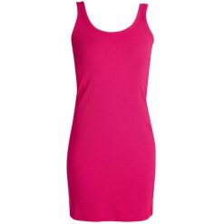 Elegancka Midi Sukienka Romina Fuchsia - Miękka Bawełna. Czerwone sukienki WE THE PEOPLE, m, bez wzorów, z bawełny, eleganckie, bez kołnierzyka, bez ramiączek, midi, dopasowane. Za 145.99 zł.