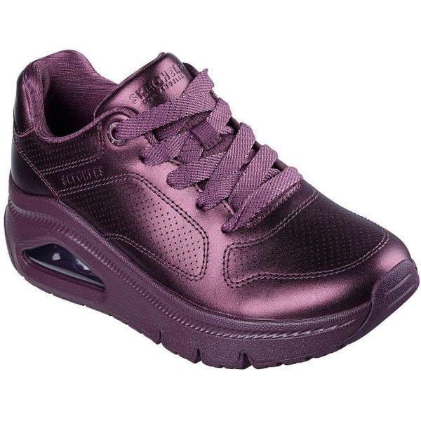 Buty sportowe damskie Skechers Uno Icon Lustrous Air. Fioletowe obuwie sportowe Skechers, z syntetyku, bez zapięcia, na fitness i siłownię. Za 490.00 zł.