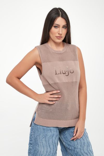 Sweter damski bez rękawów LIU JO. Swetry Liu Jo, m, bez wzorów, bez ramiączek. W wyprzedaży za 375.20 zł.