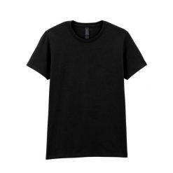 Damska Koszulka Z Grubej Bawełny. Czarne bluzki GILDAN, xl, bez wzorów, z bawełny, sportowe, bez kołnierzyka, bez ramiączek. Za 36.99 zł.