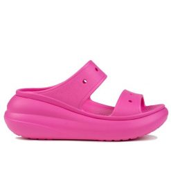 Sandały damskie Crocs CLASSIC CRUSH. Czerwone sandały Crocs, bez wzorów, sportowe, bez obcasa, bez zapięcia. W wyprzedaży za 209.00 zł.