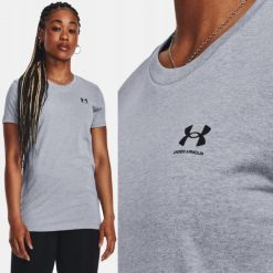 Koszulka fitness damska Under Armour Sportstyle LC. Szare bluzki Under Armour, s, bez wzorów, sportowe, bez kołnierzyka, bez ramiączek. Za 129.99 zł.