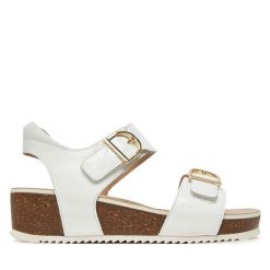 Sandały Ara. Białe sandały Ara, bez wzorów, bez obcasa, na koturnie, bez zapięcia. Za 409.99 zł.