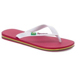 Różowe Japonki Ipanemy Modne Obuwie Damskie. Czerwone klapki Ipanema, bez wzorów, bez obcasa. Za 89.99 zł.
