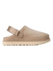 UGG Skórzane kapcie "Goldenstar" w kolorze beżowym rozmiar: 36. Brązowe obuwie domowe UGG, bez wzorów, ze skóry, bez zapięcia. Za 547.77 zł.