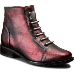 Botki EKSBUT - 65-3828-F95-1G Bordo/Czarny Lic. Czerwone botki Eksbut, z aplikacjami, ze skóry, bez obcasa, bez zapięcia. W wyprzedaży za 269.00 zł.