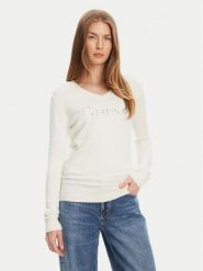 Guess Sweter W5YR24 Z2NQ2 Écru Regular Fit. Swetry Guess, s, z aplikacjami, z wiskozy, bez ramiączek. Za 349.99 zł.