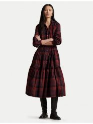 Polo Ralph Lauren Sukienka koszulowa 211A13260001 Bordowy Regular Fit. Czerwone sukienki Polo Ralph Lauren, bez wzorów, z bawełny, bez kołnierzyka, bez ramiączek, koszulowe. Za 1,699.00 zł.