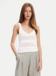 United Colors Of Benetton Top 1898DH018 Biały Relaxed Fit. Białe topy United Colors of Benetton, xl, bez wzorów, z bawełny, bez kołnierzyka, bez ramiączek. Za 109.99 zł.