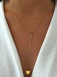 Les Petites Précieuses Pozłacany naszyjnik z elementem ozdobnym - dł. 55 cm rozmiar: onesize. Żółte naszyjniki Les Petites Précieuses, pozłacane. Za 113.99 zł.