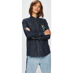 Trussardi Jeans - Koszula. Niebieskie koszule Trussardi Jeans, s, z aplikacjami, z bawełny, bez kołnierzyka, bez ramiączek. W wyprzedaży za 399.90 zł.