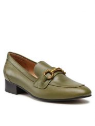 Gino Rossi Lordsy 81200 Zielony. Zielone lordsy Gino Rossi, bez wzorów, ze skóry, bez obcasa, bez zapięcia. Za 199.99 zł.