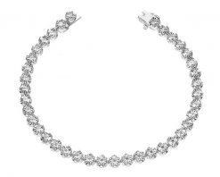Bransoletka z białego złota z brylantami - 18 cm - 1,00 ct - próba 585. Białe bransoletki Apart, z brylantem, złote. Za 17,990.00 zł.