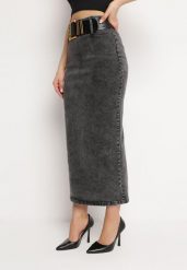 Czarna Midi Spódnica Ołówkowa Jeansowa z Bawełny z Ażurowym Paskiem Verailla. Czarne spódnice Born2be, m, w ażurowe wzory, z bawełny, eleganckie, midi, ołówkowe. W wyprzedaży za 132.99 zł.