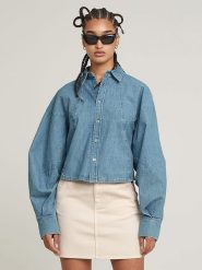 G-Star Koszula dżinsowa w kolorze błękitnym rozmiar: XL. Niebieskie koszule G-Star, xl, bez wzorów, z bawełny, retro, bez kołnierzyka, bez ramiączek. Za 261.67 zł.