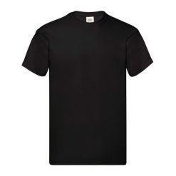 Oryginalna Bawełniana Koszulka Unisex Dla Dorosłych. Czarne bluzki FRUIT OF THE LOOM, s, bez wzorów, z bawełny, sportowe, bez kołnierzyka, bez ramiączek. Za 33.99 zł.