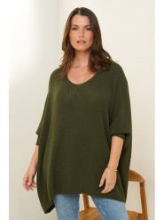Curvy Lady Sweter w kolorze khaki rozmiar: 48/50. Brązowe swetry Curvy Lady, bez wzorów, bez ramiączek. Za 106.13 zł.