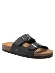 CMP Klapki Eco Thalitha Slipper 3Q91016 Czarny. Czarne klapki CMP, bez wzorów, ze skóry, bez obcasa. Za 189.99 zł.