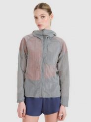 4F Kurtka do biegania Ultralight damska - szara XL. Szare kurtki sportowe 4f, l, bez wzorów, z dzianiny, z kapturem, do biegania. Za 159.99 zł.